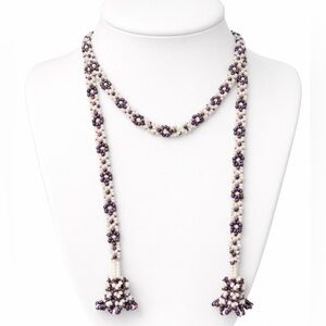 Seed bead lariat necklace